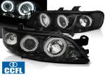 Paire de feux phares Opel Vectra B 99-02 angel eyes CCFL noir