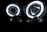 Paire de feux phares Opel Vectra B 99-02 angel eyes CCFL noir