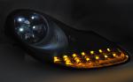 Paire de feux phares Porsche 911 type 996 de 1996 a 2004 Daylight LED Noir Mat