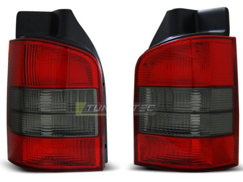 Paire de feux arriere Design VW T5 a hayon 03-09 Rouge Fume