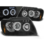 Paire de feux phares Jeep Grand Cherokee de 1999 a 2005 angel eyes noir