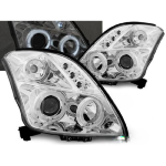 Paire de feux phares Suzuki Swift 05-10 angel eyes chrome
