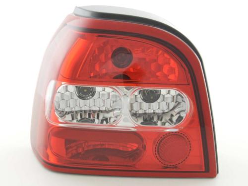 Paire de feux arrière VW Volkswagen Golf 3 1992 a 1997 Rouge Chrome