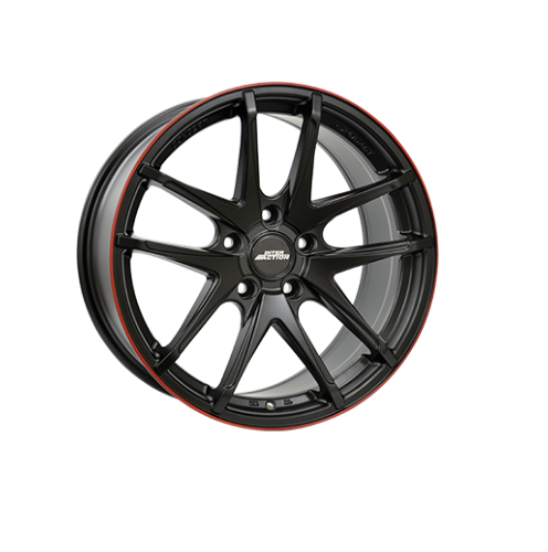 Jante 7,5x17 INTER ACTION RED HOT pour AUDI A1 de 05/2010 a 10/2018 Dull Black / Red