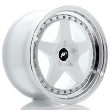 Jante JR Wheels JR6 17x9 ET20-35 - 5 trous sur mesures - White Machined lip