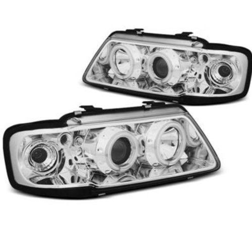 Paire de feux phares Audi A3 8L de 1996 a 2000 angel eyes CCFL chrome