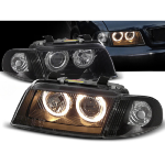 Paire de feux phares Audi A4 B5 de 1994 a 1998 angel eyes noir