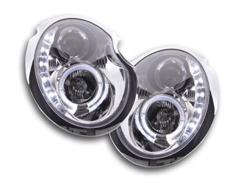 Paire de feux phares Angel eyes Mini Cooper R50 de 01-04 Chrome