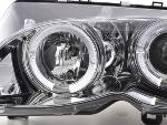 Paire de feux phares Angel Eyes BMW Serie 3 E46 Berline de 02 a 05 chrome