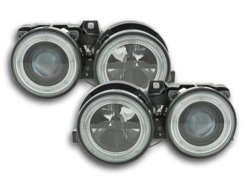 Paire de feux phares Angel Eyes BMW serie 3 E30 2/4 Portes 87-91 Noir