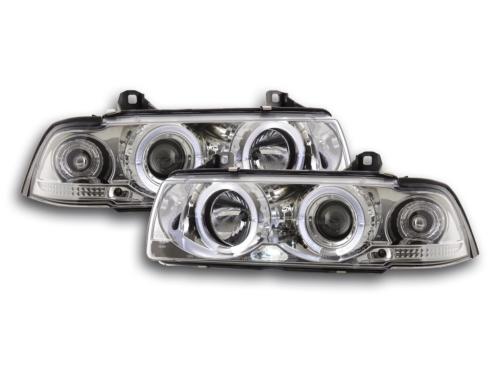 Paire de feux phares Angel Eyes BMW serie 3 E36 Cabriolet 92-98 chrome