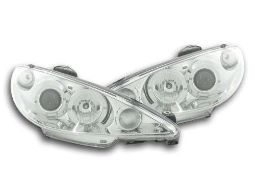 Paire de feux phares Angel Eyes Peugeot 206 98-03 chrome