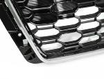 Calandre Avant pour Audi A4 B9 de 2015 a 2019 Look Sport Noir et Chrome - PDC