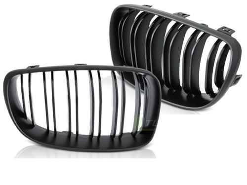 Paire grilles calandre BMW serie 1 E87/E81/E82/E88 07-11 look sport noir mat