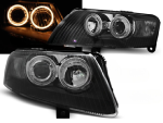 Paire de feux phares avant Audi A6 4F de 2004 a 2008 angel eyes noir