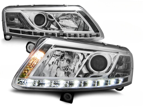 Paire de feux phares Audi A6 4F de 2004 a 2008 Daylight DRL led Xenon chrome