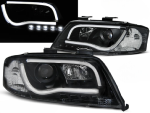 Paire de feux phares Audi A6 de 1997 a 2001 Tube Light DRL led noir
