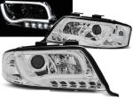 Paire de feux phares Audi A6 de 2001 a 2004 chrome Tube Light DRL led