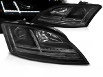 Paire de feux phares Audi TT 8J de 2006 a 2010 Daylight led noir Halogne Dynamique