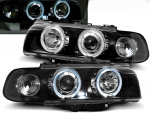 Paire de feux phares BMW serie 7 E38 de 1994 a 1998 angel eyes noir