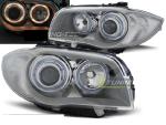 Paire de feux phares BMW serie 1 E81/E87 04/11 Angel eyes chrome