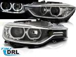 Paire de feux phares BMW serie 3 F30 / F31 11-15 angel eyes led DRL noir