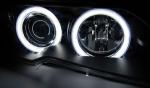 Paire de phares BMW serie 3 E46 Coupe de 2003 a 2006 angel eyes CCFL noir