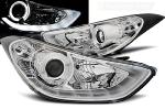 Paire de feux phares Hyundai Elantra 10-15 Angel Eyes LED chrome