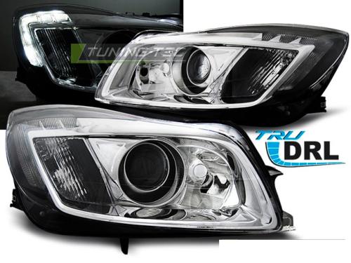 Paire de feux phares Opel Insignia 08-12 Daylight DRL led chrome