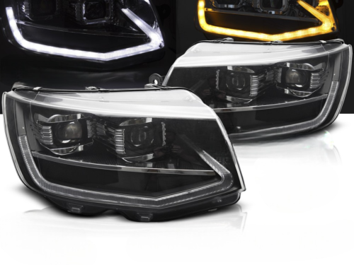 Paire de feux phares VW T6 de 2015 a 2019 Full Led LTI DRL Dyn Noir