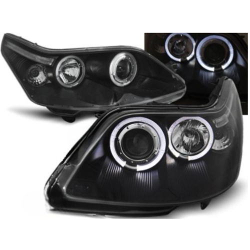 Paire de feux phares Citroen C4 04-10 angel eyes noir