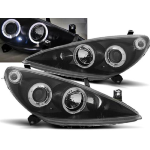 Paire de feux phares Peugeot 307 01-05 angel eyes noir