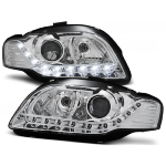 Paire de feux phares Audi A4 B7 de 2004 a 2008 Daylight led chrome