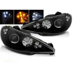 Paire de feux phares Peugeot 206 02-06 Daylight LED noir
