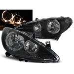 Paire de feux phares Peugeot 307 01-05 angel eyes noir