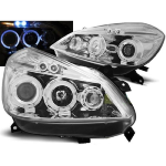 Paire de feux phares Renault Clio 3 05-09 angel eyes chrome