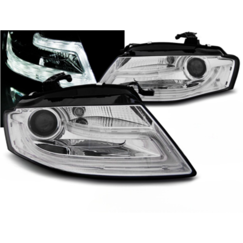 Paire de feux phares Audi A4 B8 de 2008 a 2011 DRL led chrome