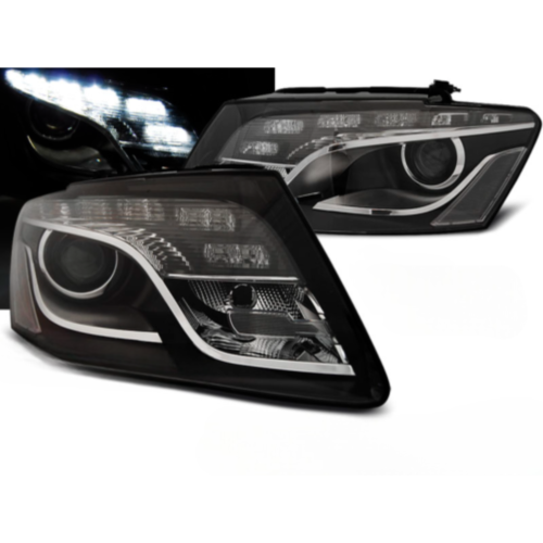 Paire de feux phares Audi Q5 de 2008 a 2012 Led DRL noir