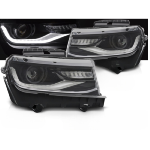 Paire de feux phares Chevrolet Camaro de 2013 a 2015 LTI LED DRL Dyn Noir