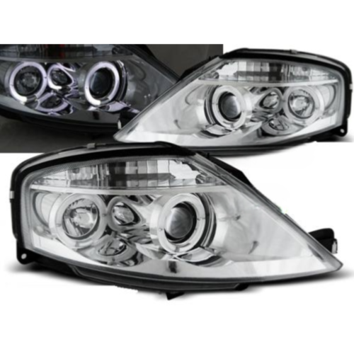 Paire de feux phares Citroen C3 02-09 angel eyes chrome