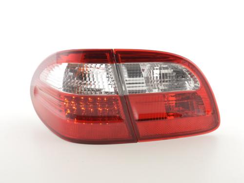 Paire feux arrière Mercedes Classe E W210 Break 99-03 Rouge Chrome Led