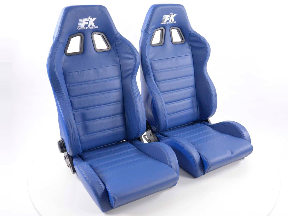 Paire de siege baquet Race 4 en Cuir Bleu Inclinable