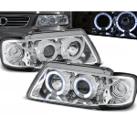 Paire de feux phares Audi A3 8L de 1996 a 2000 Angel eyes chrome