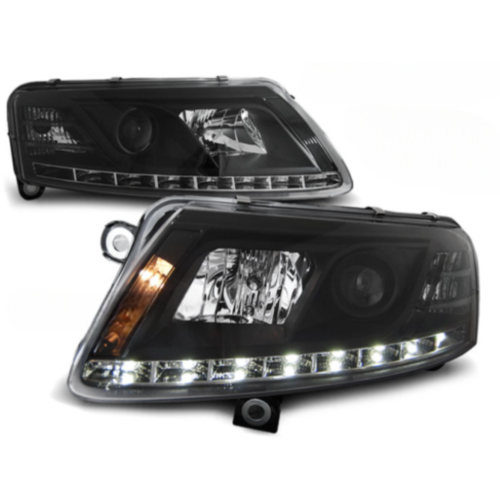 Paire de feux phares Audi A6 4F de 2004 a 2008 Daylight DRL led noir