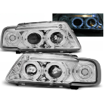 Paire de feux phares Audi A3 8L de 1996 a 2000 angel eyes chrome