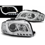 Paire de feux phares Audi A3 8P de 2003 a 2008 Tubelight led LTI chrome