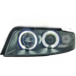Paire Phares avant Angel Eyes CCFL Audi A4 8E 2000 a 2004 Noir