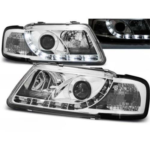 Paire de feux phares Audi A3 8L de 1996 a 2000 Daylight DRL led chrome