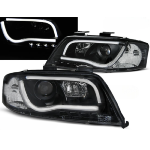 Paire de feux phares Audi A6 C5 de 1997 a 2001 Tube Light led LTI noir