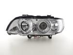 Paire de feux phares Angel Eyes BMW X5 E53 92-02 chrome